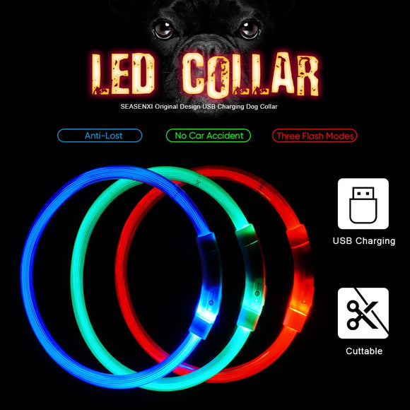 Rechargeable LED Collars - Safety  Cat Collar With Battery